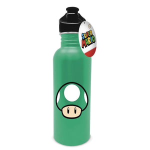 官方授權超級瑪利歐綠色1UP不銹鋼蘑菇水壺