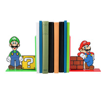 Load image into Gallery viewer, Officially Licensed Nintendo Super Mario bookends Mario and Luigi
