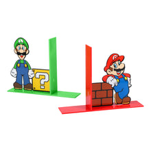 Load image into Gallery viewer, Officially Licensed Nintendo Super Mario bookends Mario and Luigi
