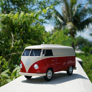 Official licensed Classic Red Two Tone VW T1 Bus Multi-functional Box,  1:16 scale