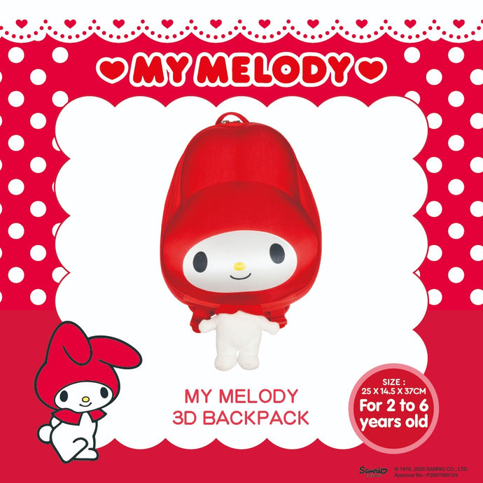 Official Licensed My Melody 3D Kid's Backpack, Red EVA edition