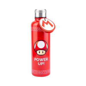 Official Licensed Paladone Nintendo Super Mario Bros Power Up Mushroom Metallic Bottle, 500mL